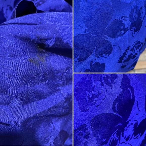 Vintage 100% Silk Butterfly Garden Embossed Print Skirt Suit Set size M 8 🦋 - Picture 6 of 9